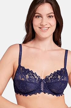 FitAuMaxLingerie Navy Blue LACE Bra Arum Underwire Soft at